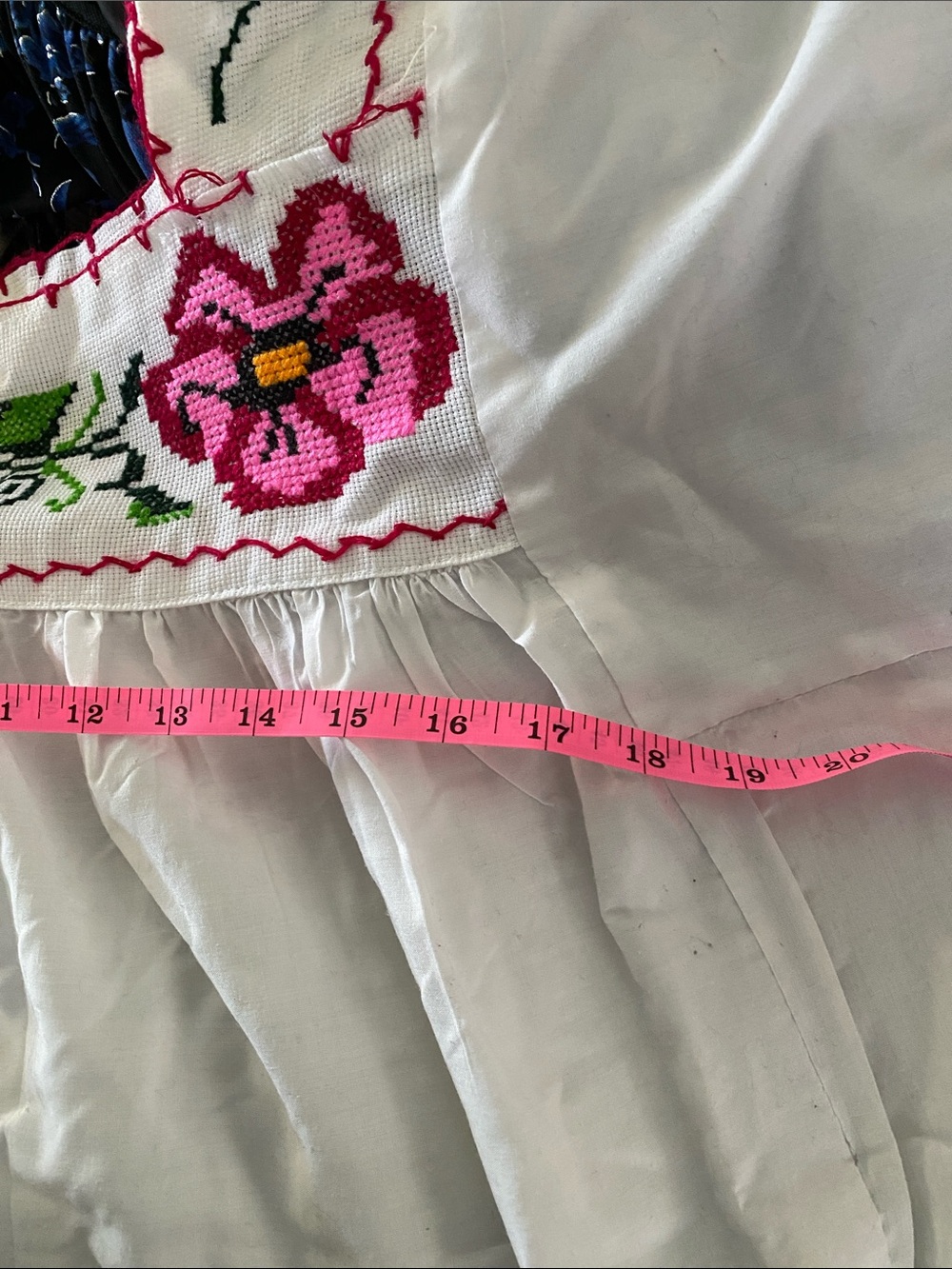 Hand Embroidered Floral Peasant Top - Picture 9 of 10